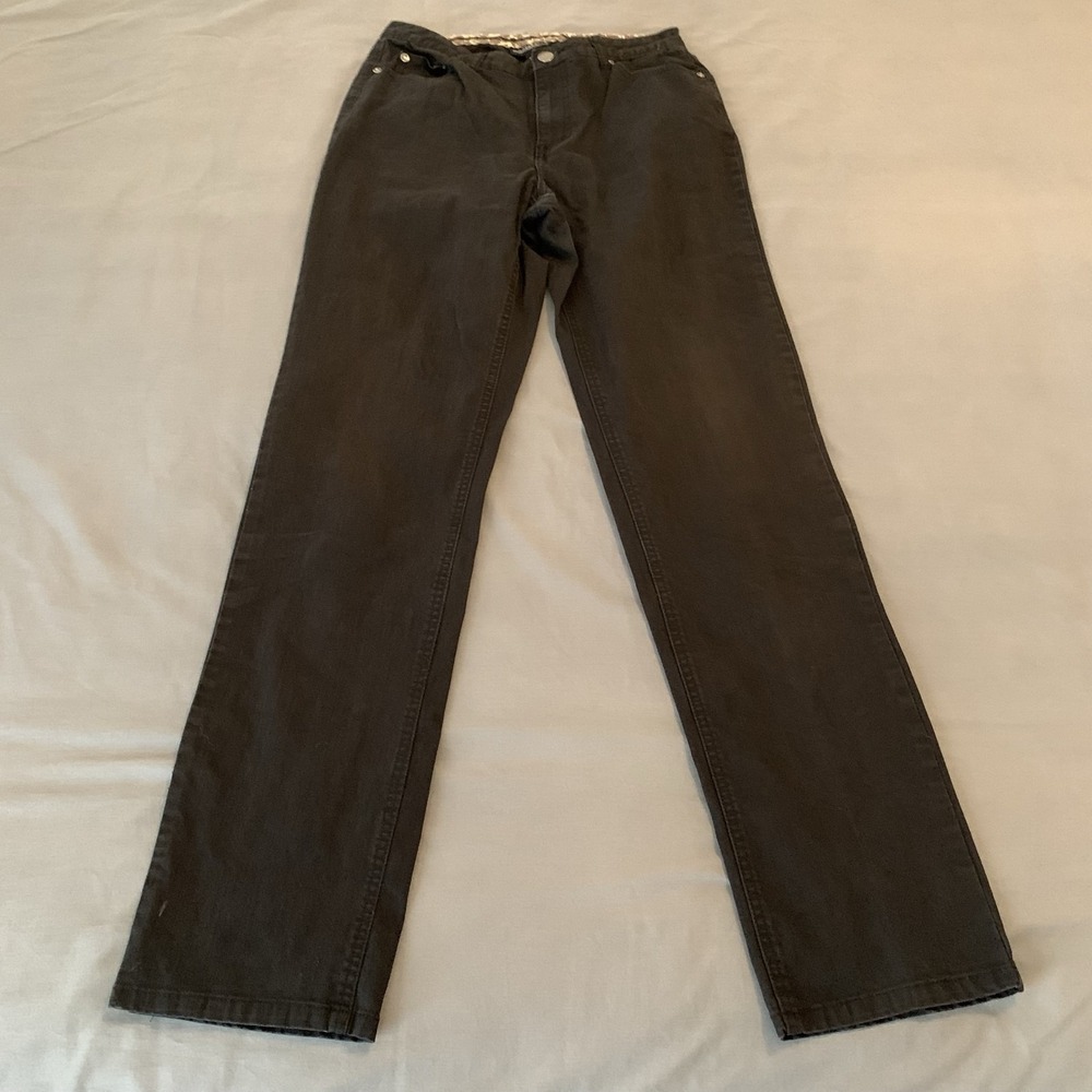 Monterey Bay Jeans Womens 10 Tall Brown High Rise Straight Stretch Denim